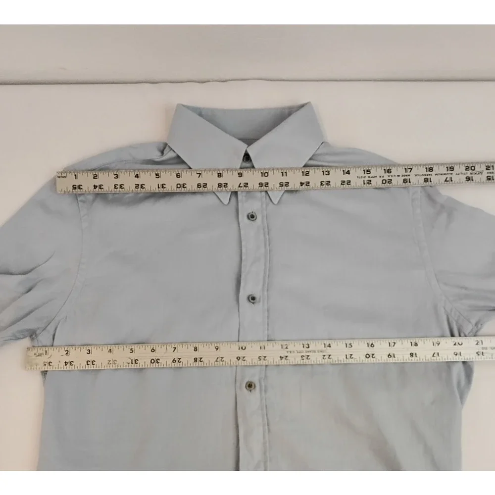 Gucci Cotton Twill Button Up Shirt Men's 15 1/2 Light Blue Made in Italy #Z5764